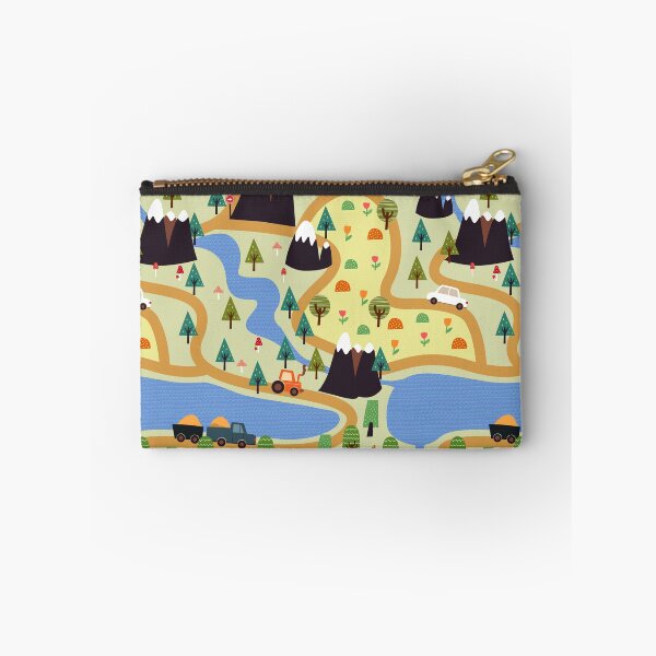Item preview, kids seamless, all over road print with cars, trees, trains  playmat designed and sold by Dance Vibes: Blingit Studios.