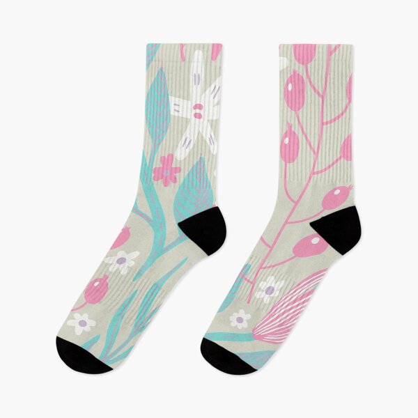 Item preview, Flowers, Branches and Leaves on Pink and Turquoise designed and sold by Ksaavet.