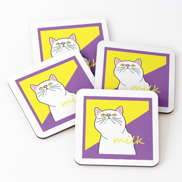 Item preview, white cats milk print. korea design. designed and sold by dadamda.