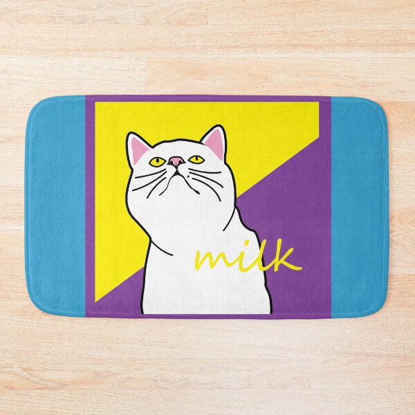 Item preview, white cats milk print. korea design. designed and sold by dadamda.