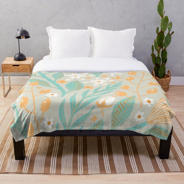 Item preview, Flowers, Branches and Leaves on Salmon and Turquoise designed and sold by Ksaavet.