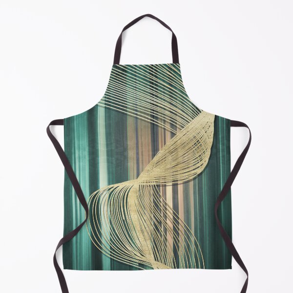 Item preview, curtain style dark Navy green golden line decorative painting  designed and sold by artjood.
