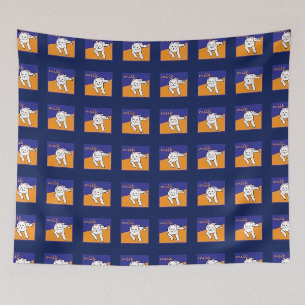 Item preview, white cats milk print. korea design. designed and sold by dadamda.