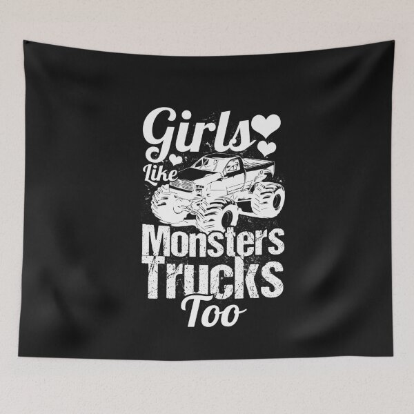 Item preview, Girls Like Monster Trucks Too - Monster Truck Lover designed and sold by SharpThreadZ.