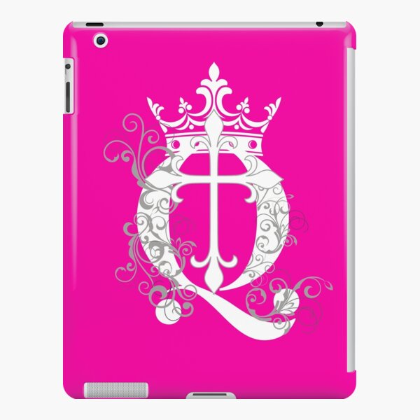 Pink Cup Cross Q Crown in White & Gray iPad Snap Case