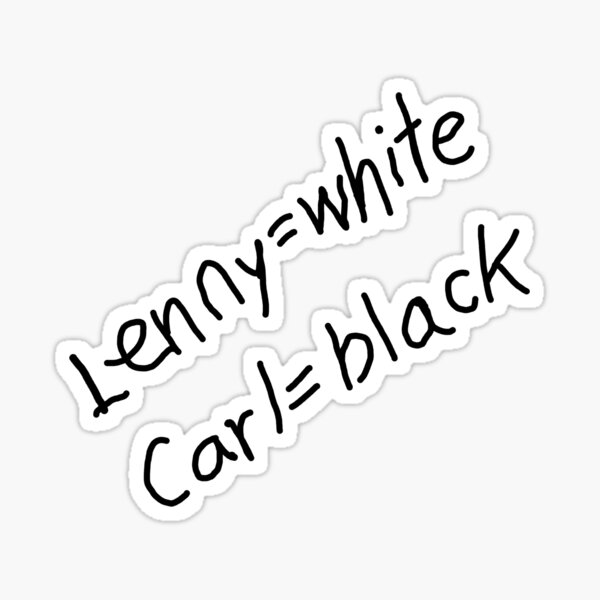Vista previa del artículo con la obra «Lenny = Blanco, Carl = Negro», diseñado y vendido por twombly.