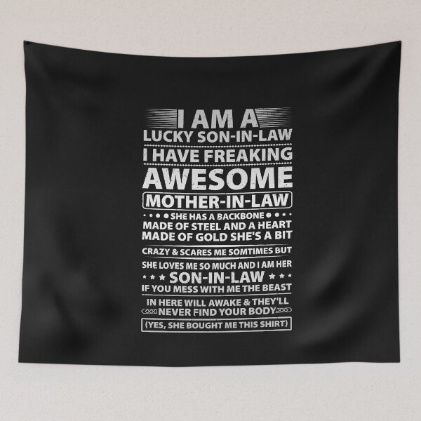Item preview, I'm A Lucky Son In Law With A Freaking Awesome Mother In Law designed and sold by SharpThreadZ.