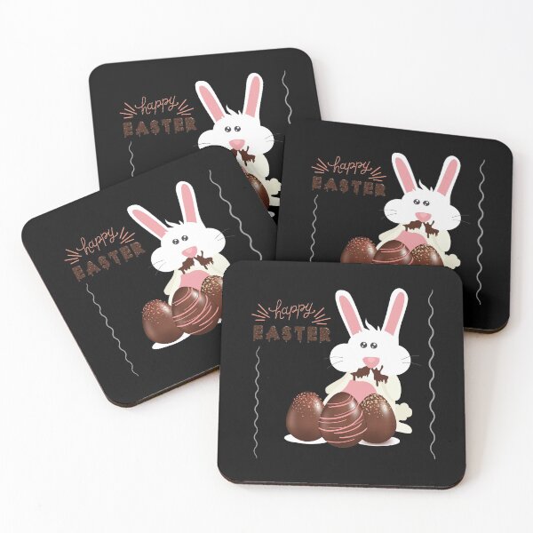Item preview, Easter bunny eating Easter chocolate eggs designed and sold by EbyArts.