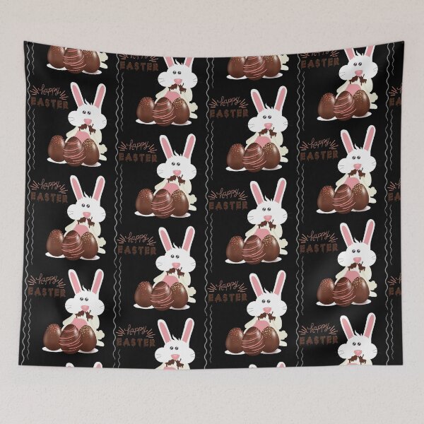 Item preview, Easter bunny eating Easter chocolate eggs designed and sold by EbyArts.