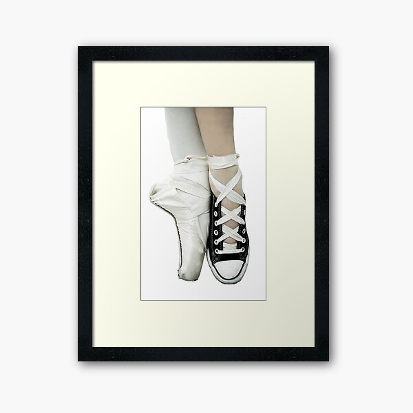 Pointe Shoe Converse Framed Art Print for Sale by Emma Mannino