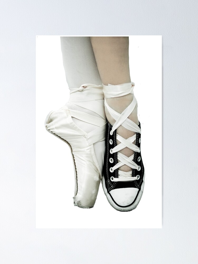 Pointe Shoe + Converse" Poster for by Emma Mannino | Redbubble