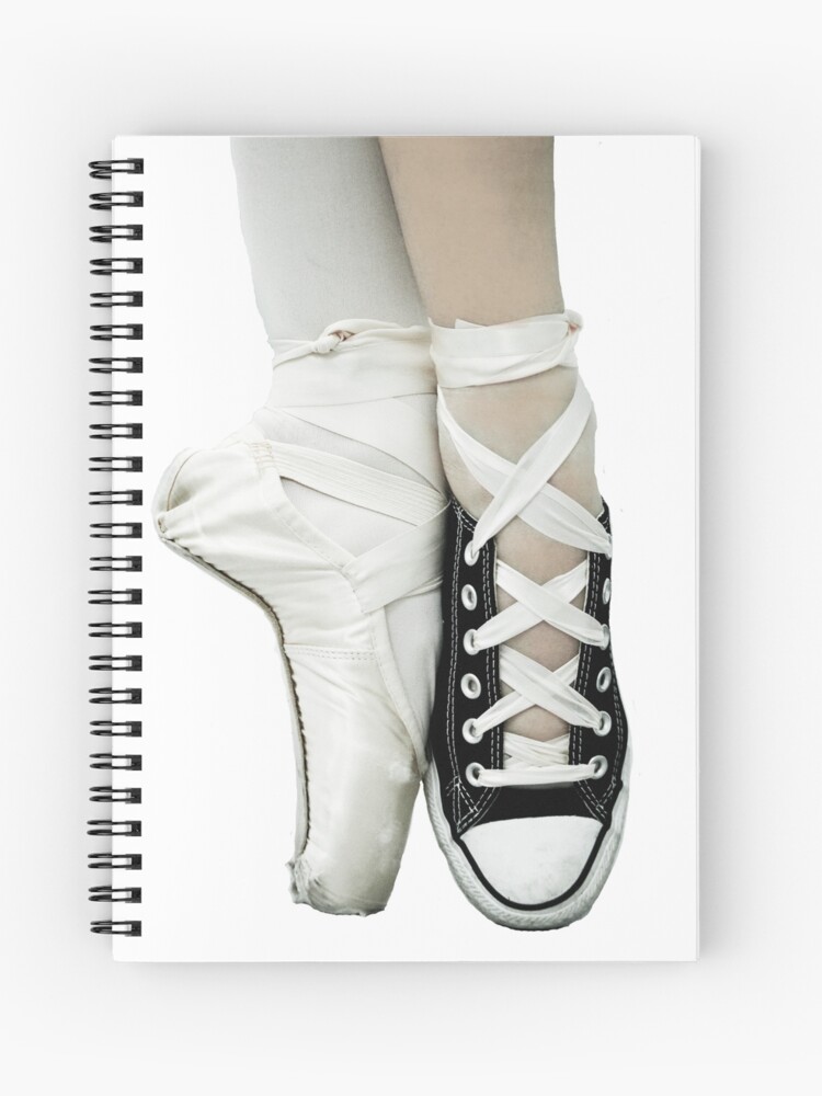 interferens forbruge pop Pointe Shoe + Converse" Spiral Notebook for Sale by Emma Mannino | Redbubble
