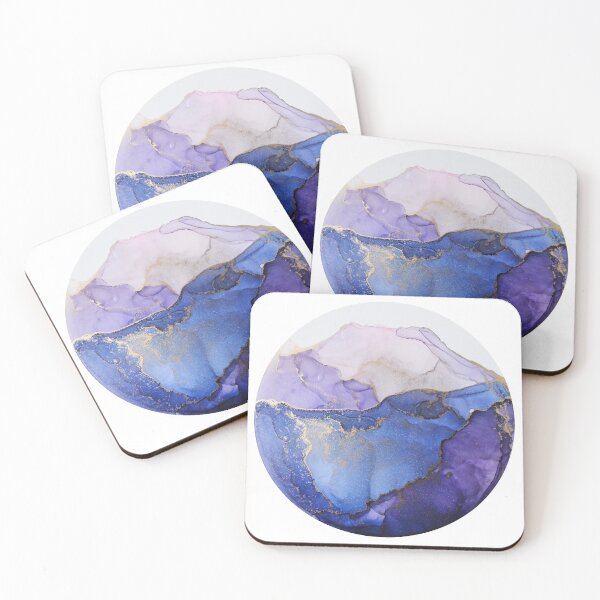 Item preview, pink & blue mountains designed and sold by melaniab-art.