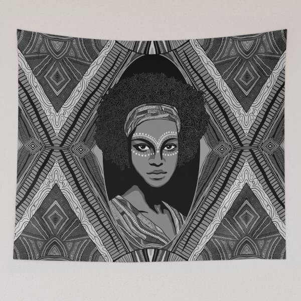 Item preview, Black and White African Goddess designed and sold by Carolina Diaz.