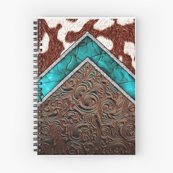 Item preview, Western Cowgirl Pattern Cowhide Turquoise and Tooled Leather designed and sold by ElishaKayne.