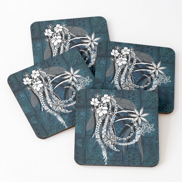 Item preview, Polynesian - Hawaiian - Samoan Ocean Blue Tribal Tapa Artboard designed and sold by sunnthreads.