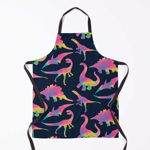 Item preview, Dinosaurs #1 - Pink Neon Rainbow Tie Dye Dinosaur Silhouette Pattern designed and sold by TheRainbowRoom.