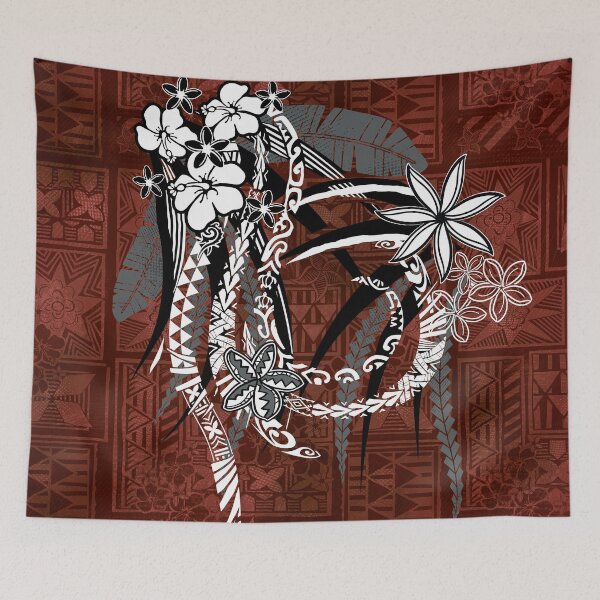 Item preview, Polynesian - Hawaiian - Samoan Lava Red Tribal Tapa Artboard designed and sold by sunnthreads.