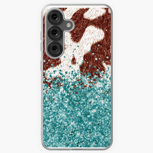 Item preview, Turqoise Teal and Brown Cowhide Western Cowgirl Glitter  designed and sold by ElishaKayne.