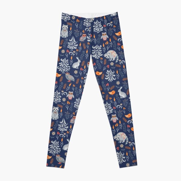 Patterned leggings - Dark blue/Animals - Kids