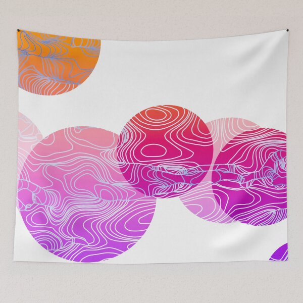 Item preview, colorful geometric circle abstract background in pink purple orange designed and sold by Mrvell.