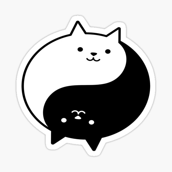 Vista previa del artículo con la obra «Gato Ying Yang», diseñado y vendido por YueHeng Creates ⭐⭐⭐⭐⭐.