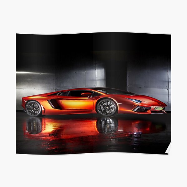 Lamborghini Orange Shine Poster
