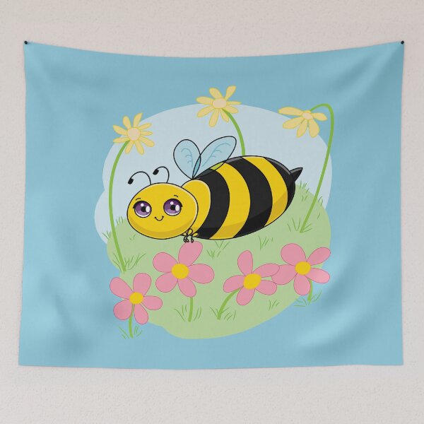 Item preview, Cute Bee and Flowers designed and sold by tryinart.