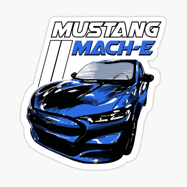 Mustang Mach-E Racing Stripes in Grabber Blue Sticker