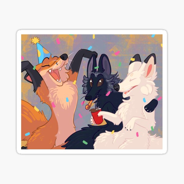 Fox Party Sticker