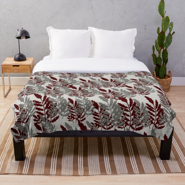 Item preview, Grey Maroon Plant Pattern  designed and sold by Krystal  Thomas.