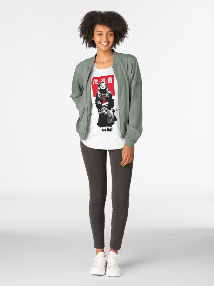 Alternate view of Japanese Samurai Girl Urban Cyberpunk Style Premium Scoop T-Shirt