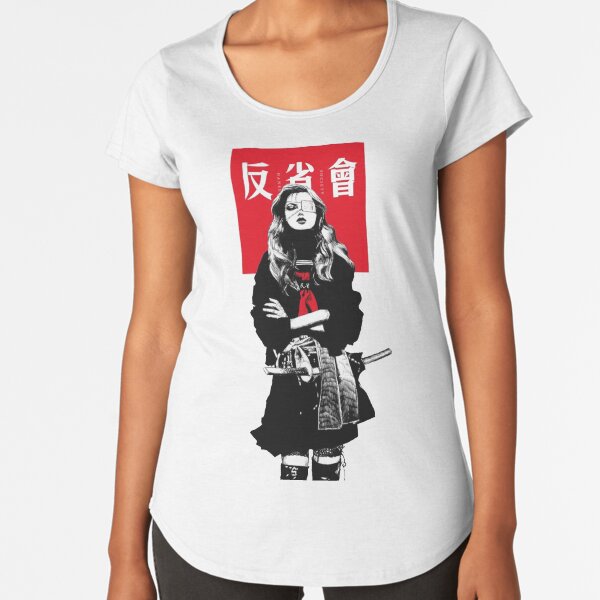Japanese Samurai Girl Urban Cyberpunk Style Premium Scoop T-Shirt