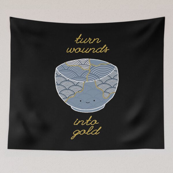 Item preview, Cute Kintsugi Turn Wounds Into Gold designed and sold by bittergodart.