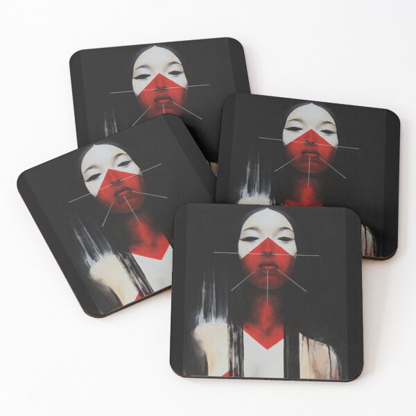 Item preview, Beautiful Black and Red Fine Art Japanese Illustration designed and sold by OWLvision33.