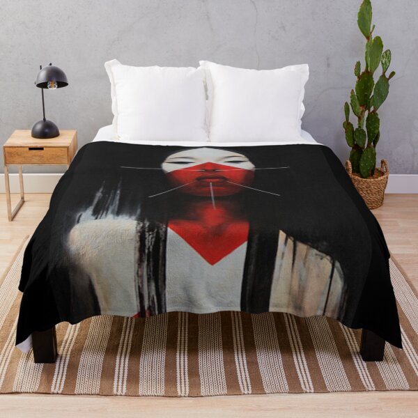 Item preview, Beautiful Black and Red Fine Art Japanese Illustration designed and sold by OWLvision33.