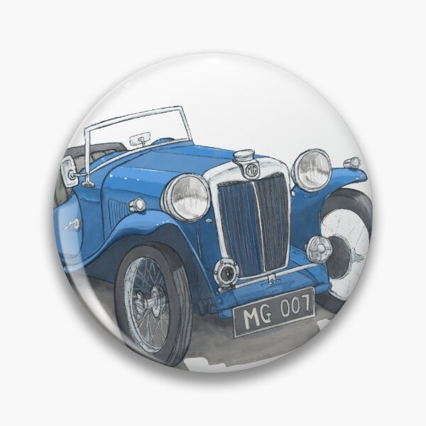 Item preview, Blue old fashioned MG car designed and sold by rixify.