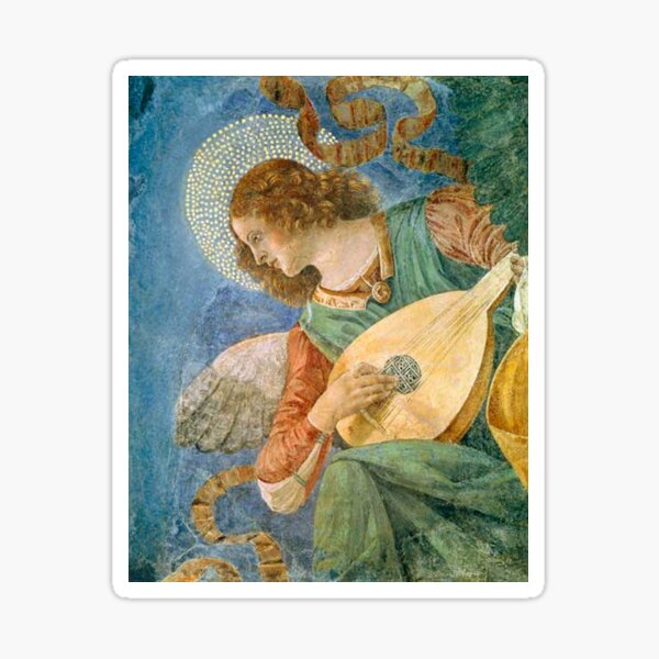 Item preview, Angel with a Lute - Colorful Angel by Melozzo da Forli designed and sold by Angelkrs.