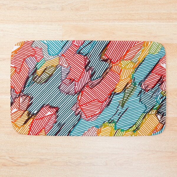 Item preview, fractal geometric line abstract background in red yellow blue designed and sold by Mrvell.