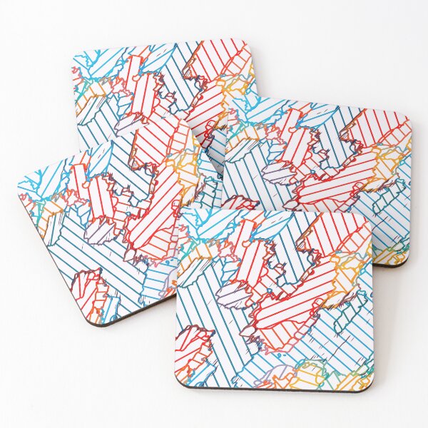 Item preview, fractal geometric line abstract background in red blue yellow designed and sold by Mrvell.