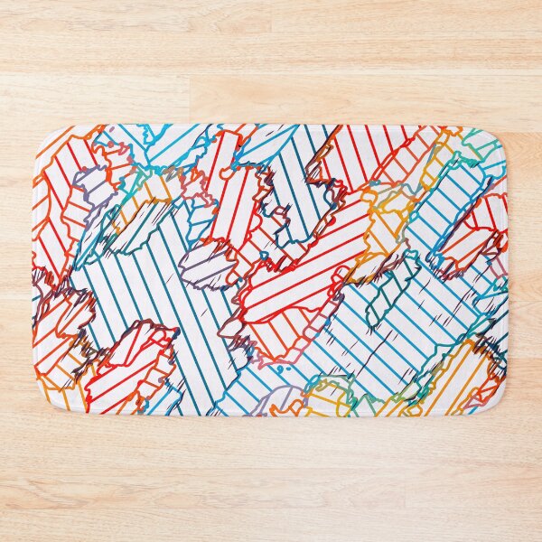 Item preview, fractal geometric line abstract background in red blue yellow designed and sold by Mrvell.
