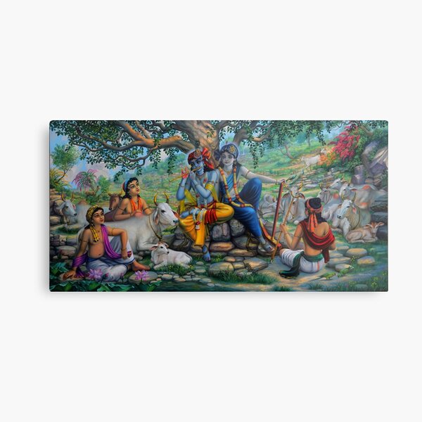 Krishna Balaram on Govardhan Hill Metal Print