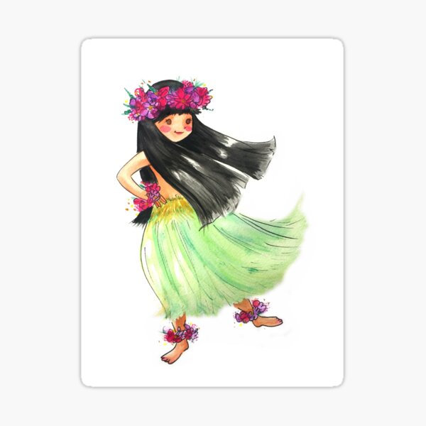 Hula Girl Sticker