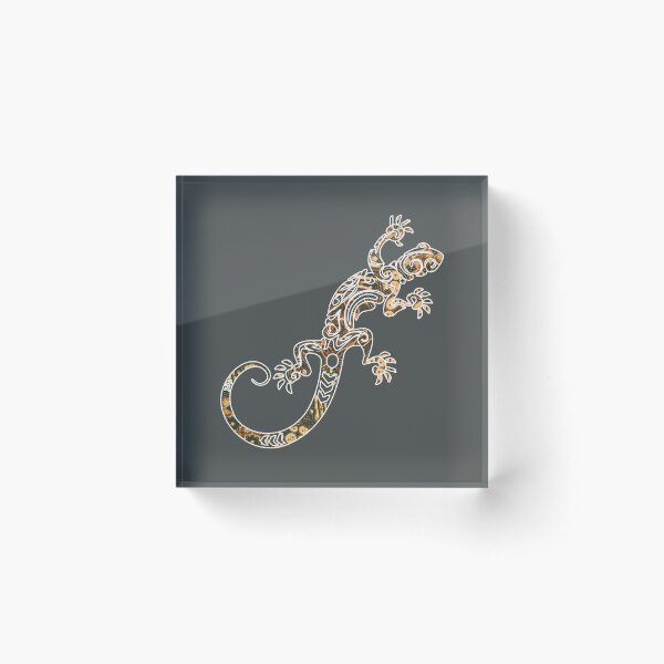 Tribal Lizard Acrylic Block
