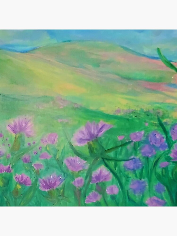 Scottish Countryside Thistle Fields by BeWhimsiArtLoft