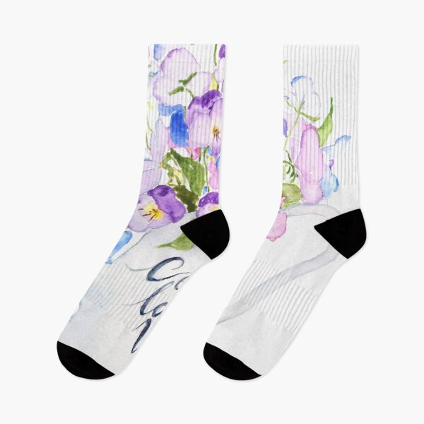 Item preview, hand painted colorful pansies in pot watercolor  designed and sold by ColorandColor.