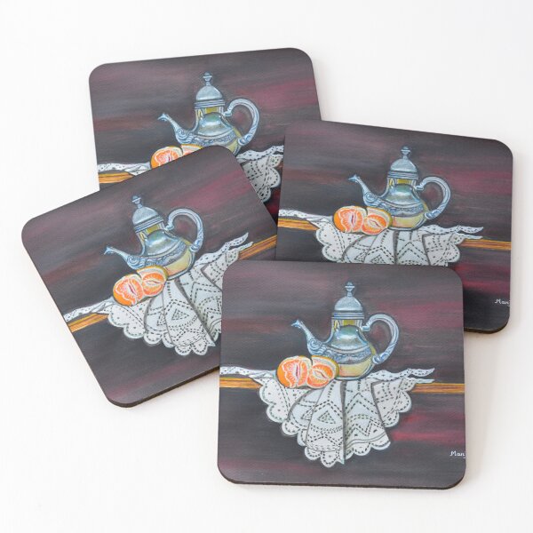 Item preview, Still life with orange and teapot on lace designed and sold by artbymanjiri.