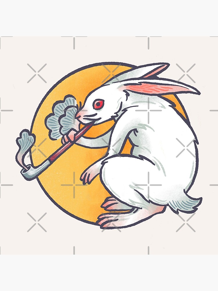rabbit smoking a cigarette Rabbit Smoking a Pipe Art Print
