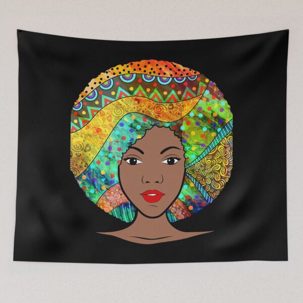 Item preview, Girl T-Shirt Black Beautiful Afro Girl in Traditional African Art  designed and sold by FloresClifton.