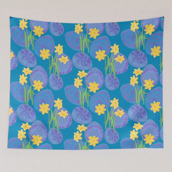 Item preview, Daffodils and eggs blue designed and sold by Amalus-files.